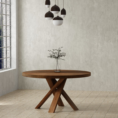 Crossings - Downtown Round Dining Table With 4 Upholstered Chairs - Amber & Dark Gray