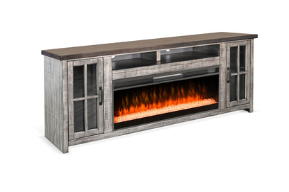 Media Console With Electric Fireplace