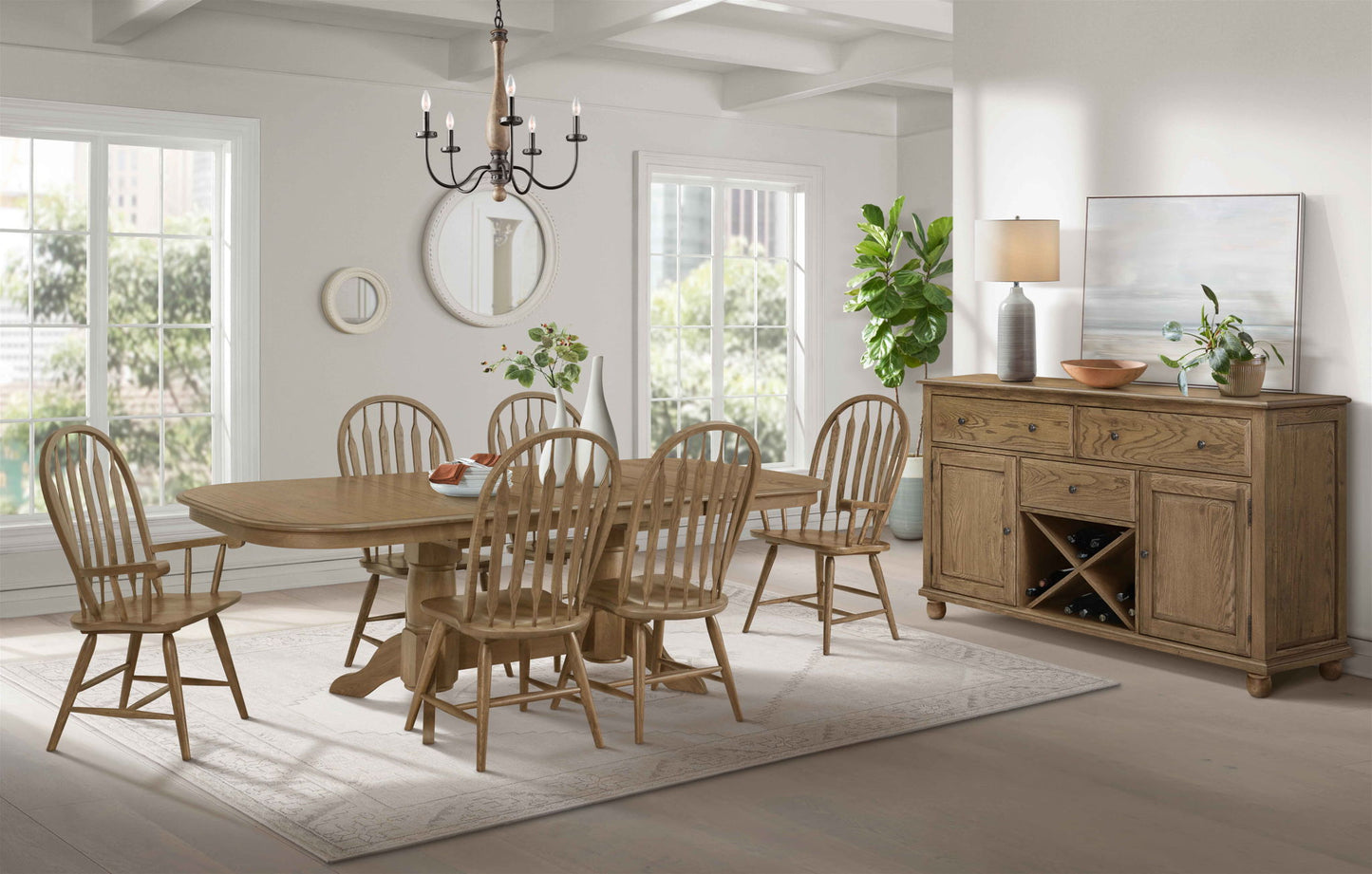 Colonial Oak - Trestle Table - Weathered Chestnut