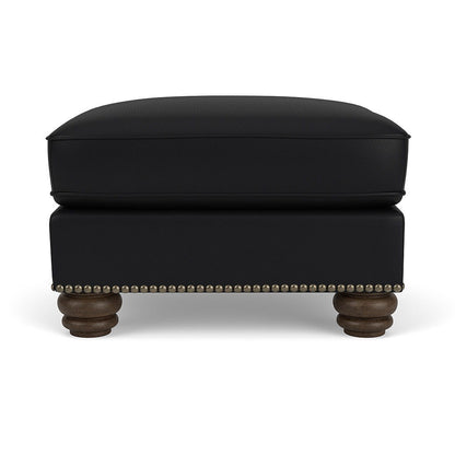 Bexley - Leather Ottoman, Nailhead Trim