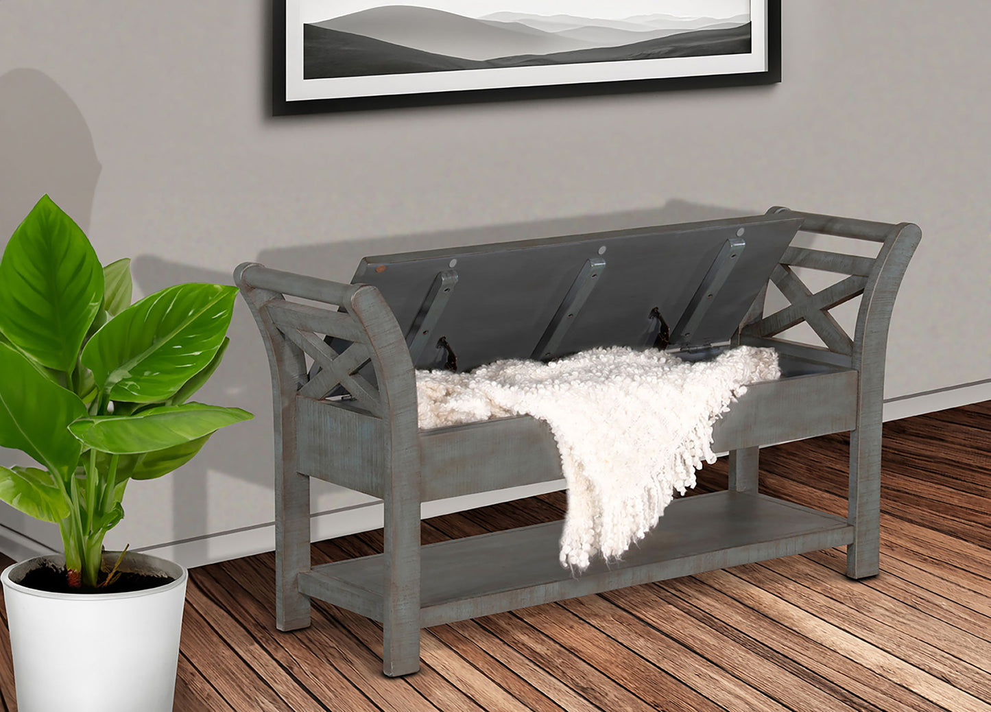 48" Accent Bench With Storage