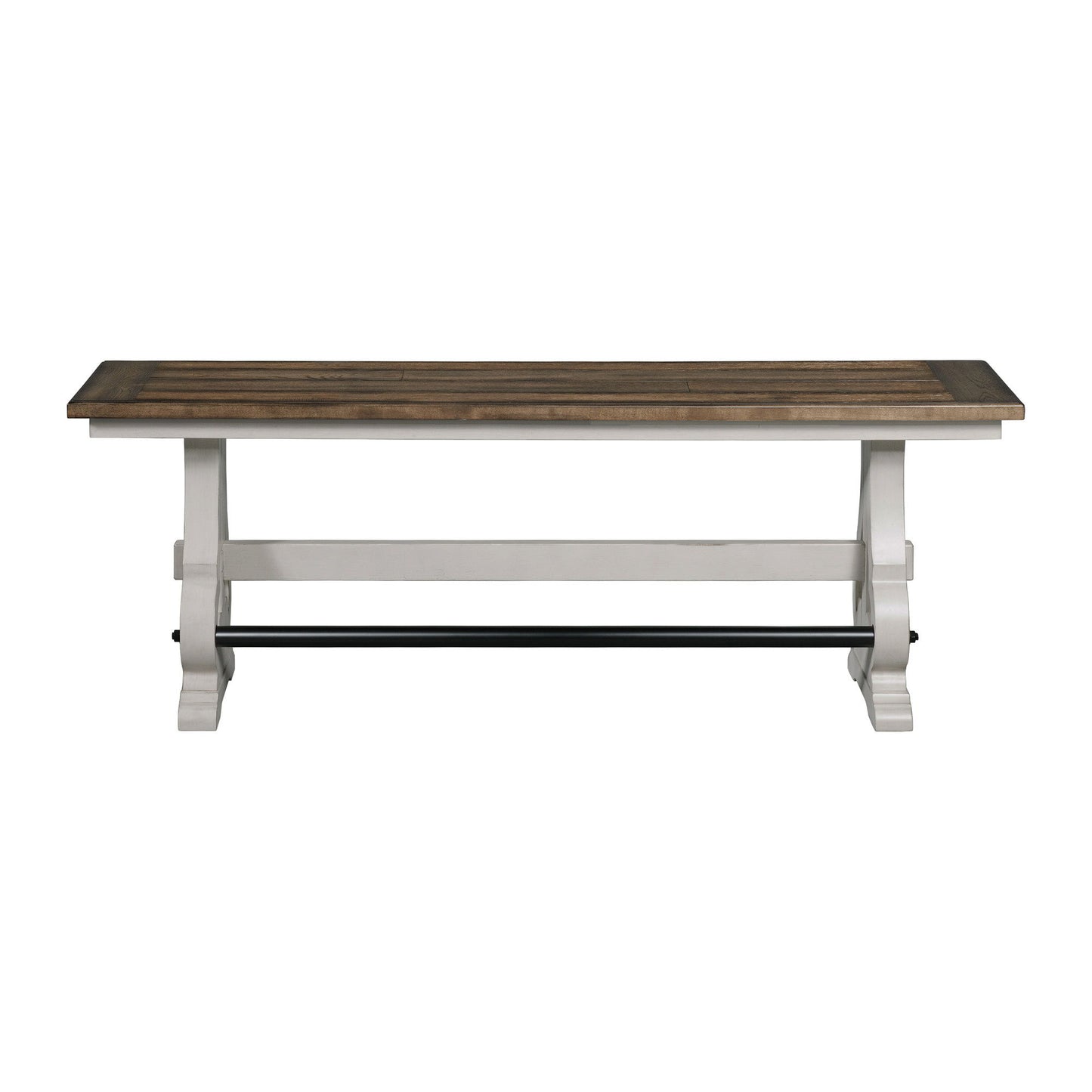Drake - Backless Counter Bench - Rustic White / French Oak