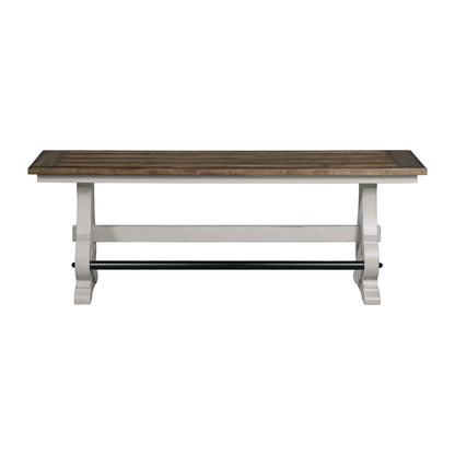 Drake - Backless Counter Bench - Rustic White / French Oak
