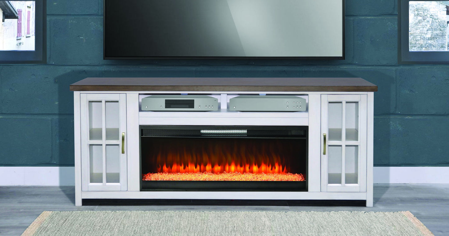76" Media Console With Electric Fireplace