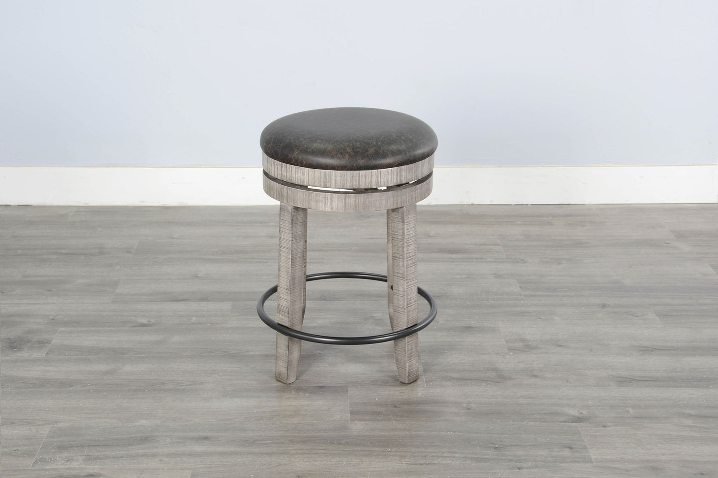 Alpine - Counter Swivel Stool, Cushion Seat (Set of 2) - Gray