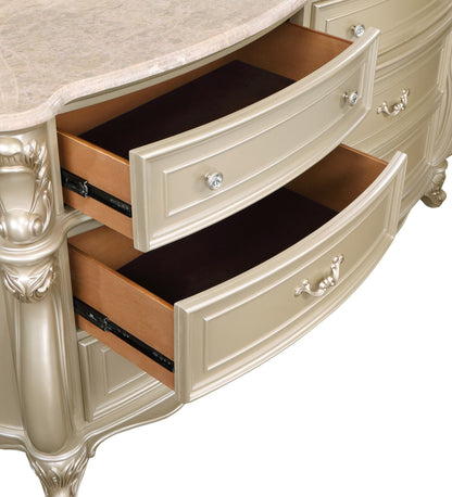 Monique - Dresser With Marble Top - Champagne