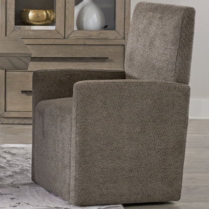 Pure Modern Dining - Upholstered Caster Chair - Himalaya Granite