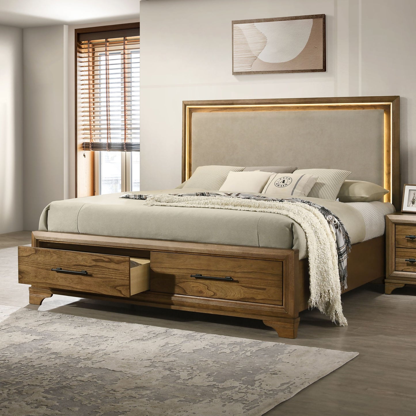 Talcott - 6/0 Western King Bed - Light Brown