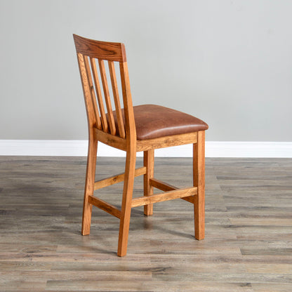Sedona - Slatback Barstool With Wood Seat - Rustic Oak