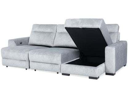 Elliot - 3 Piece Modular Lift Top Storage Sectional - Sterling