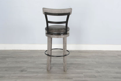 Alpine - Bar Swivel Barstool, Cushion Seat (Set of 2) - Gray