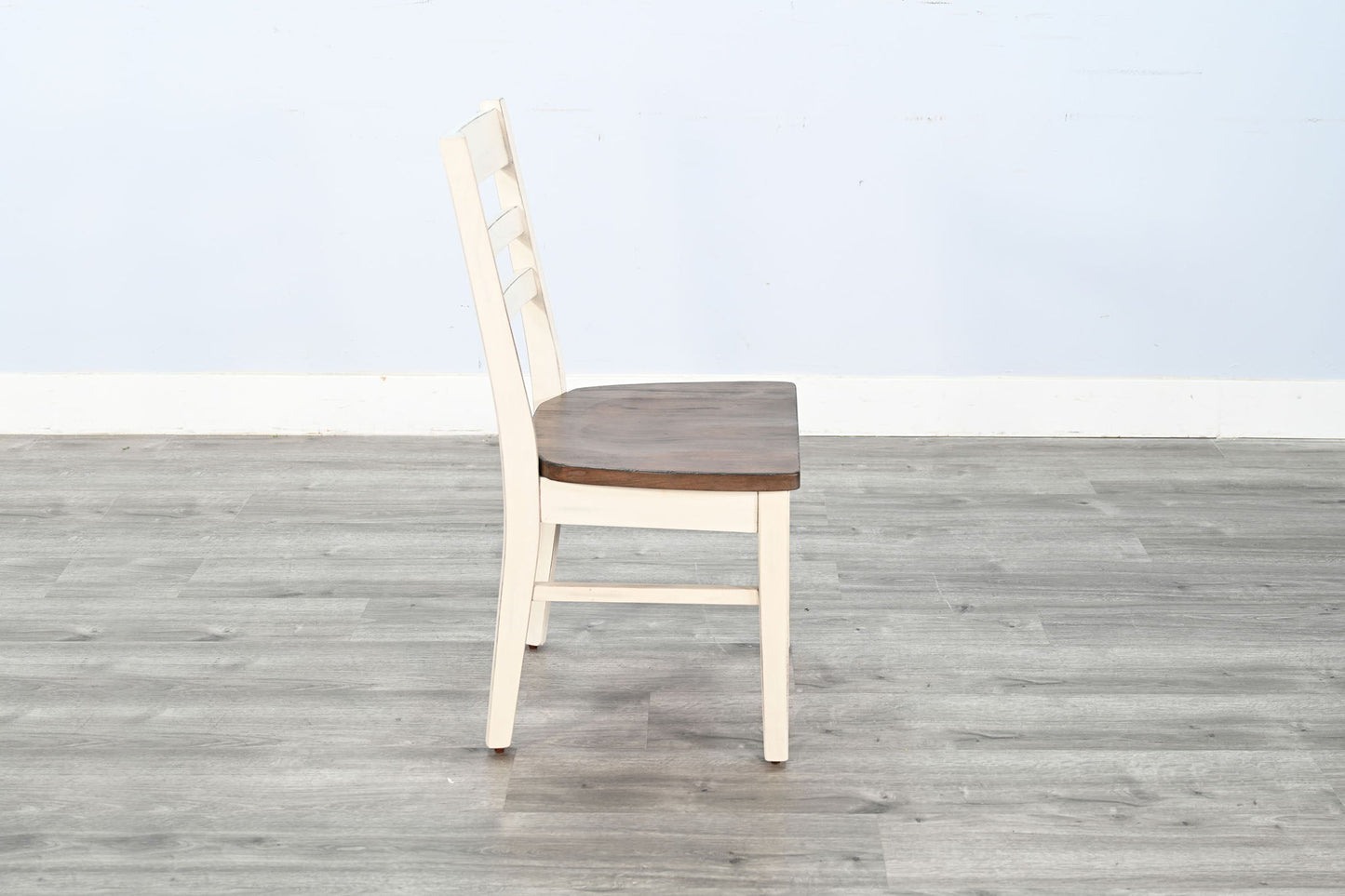Pasadena - Ladderback Chair, Wood Seat (Set of 2) - Buckskin / Marble White