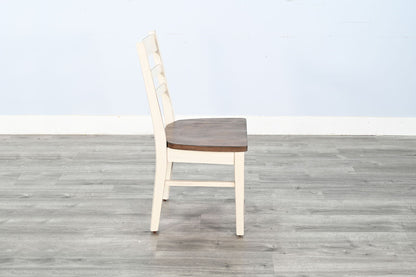 Pasadena - Ladderback Chair, Wood Seat (Set of 2) - Buckskin / Marble White