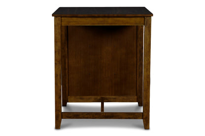 Gia - Counter Table With 2 Chairs & Storage Shelf - Brown