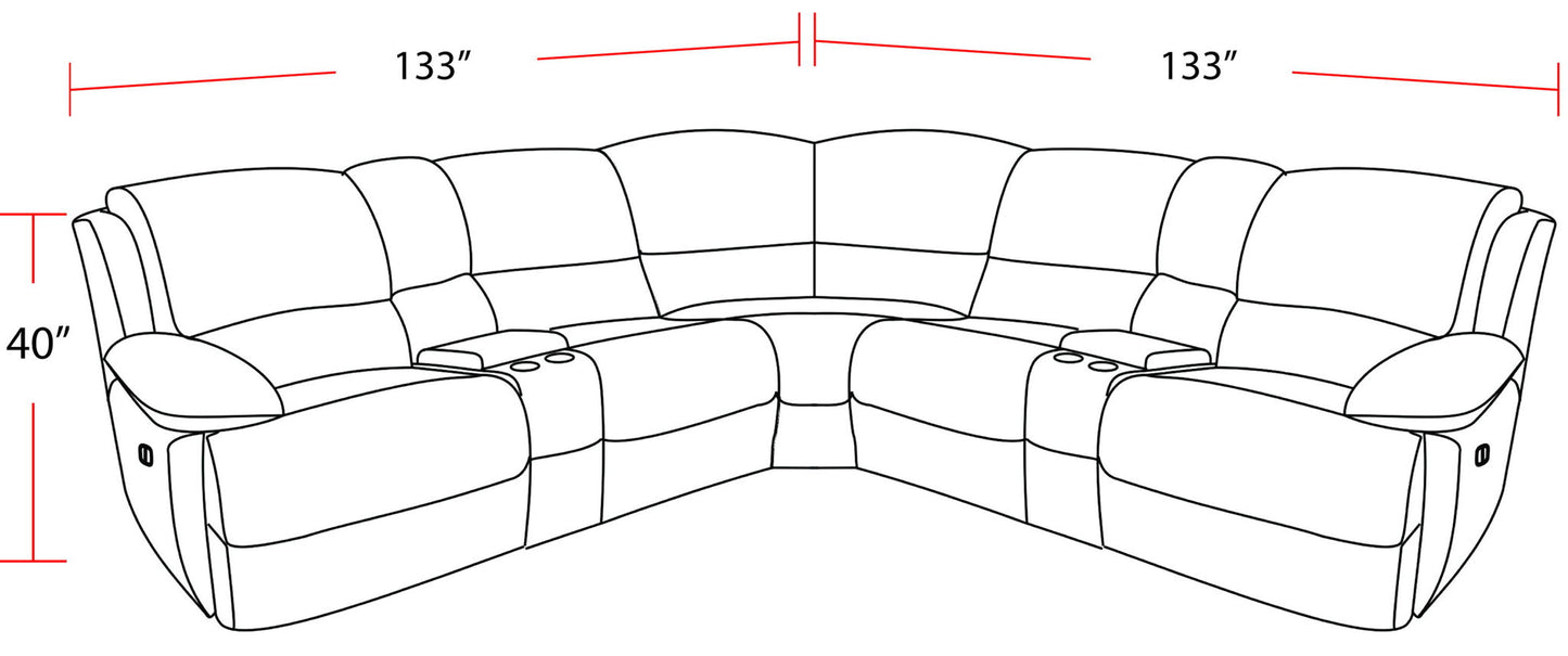 Gladiator - 6 Piece Modular Power Reclining Sectional