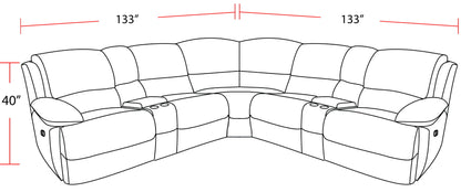 Gladiator - 6 Piece Modular Power Reclining Sectional