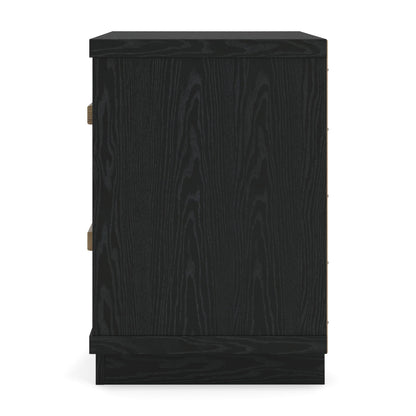 Kozmour - Two Drawer Night Stand - Black / Brown