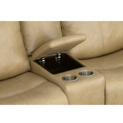 Odell - Power Reclining Loveseat With Console, Power Headrests & Lumbar - Stone