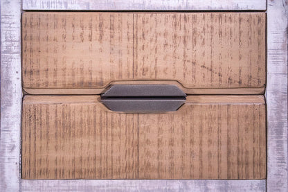 Mita - Chairside Table - Honey Brown / Light Gray