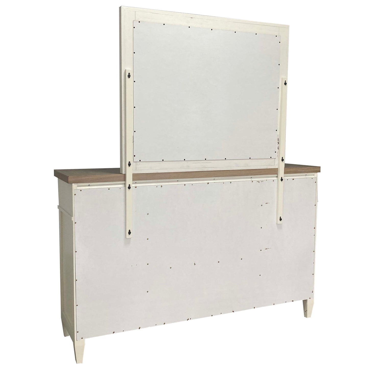 Americana Modern Bedroom - 9 Drawer Dresser And Mirror - Cotton