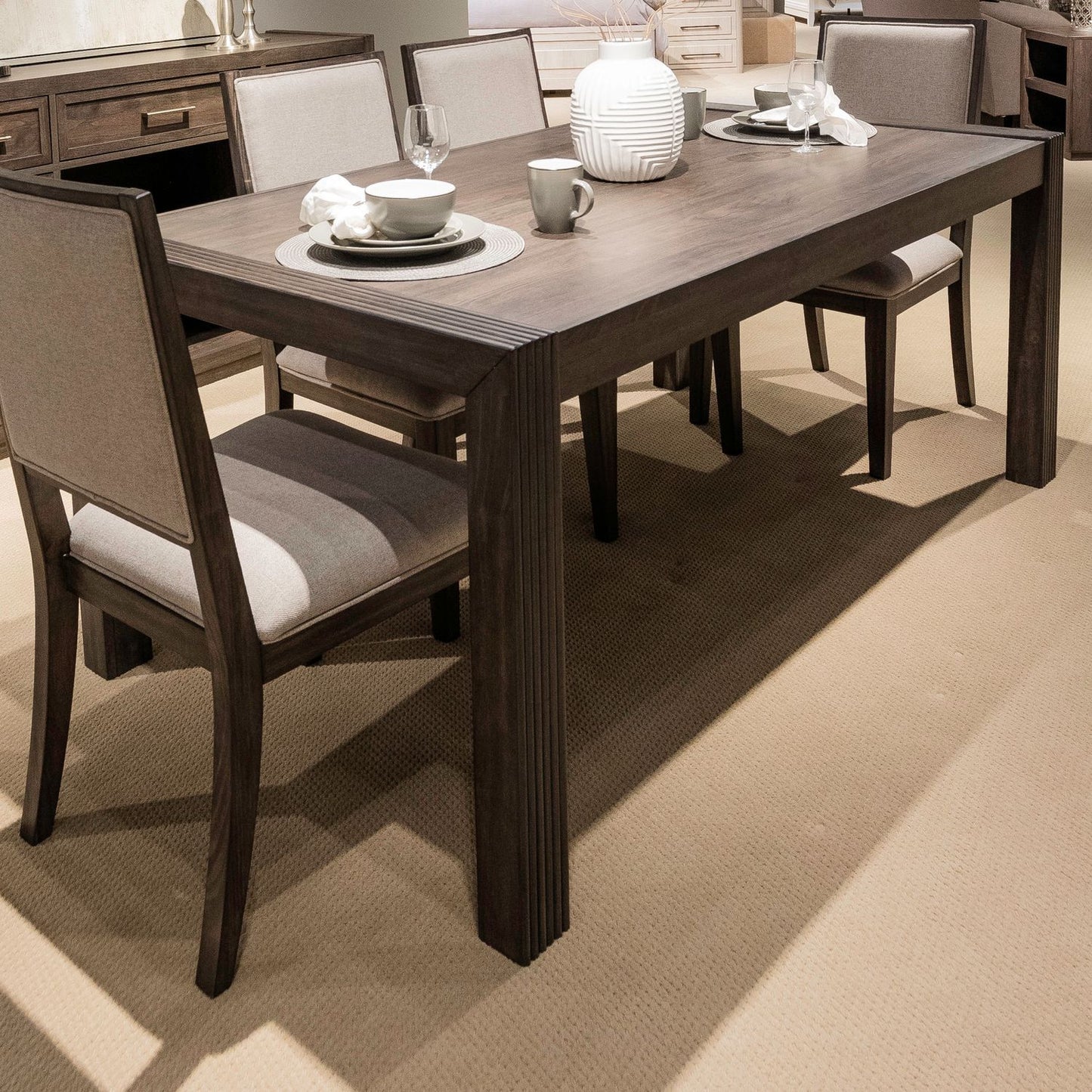 Modern Edge - Rectangular Leg Table - Brown