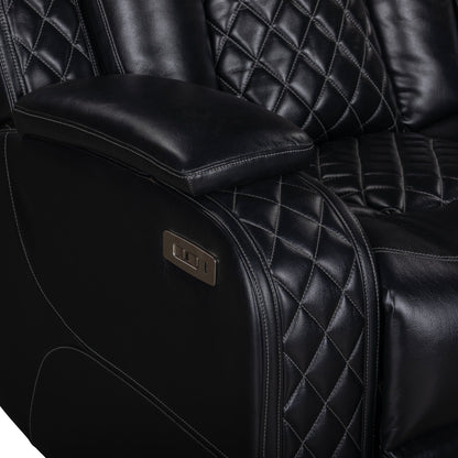 Orion II - Laf Sofa With Power Headrest & Footrest - Black