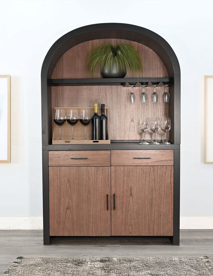 Arch Cabinet Coffee / Wine Bar - Black Magic / Cinder