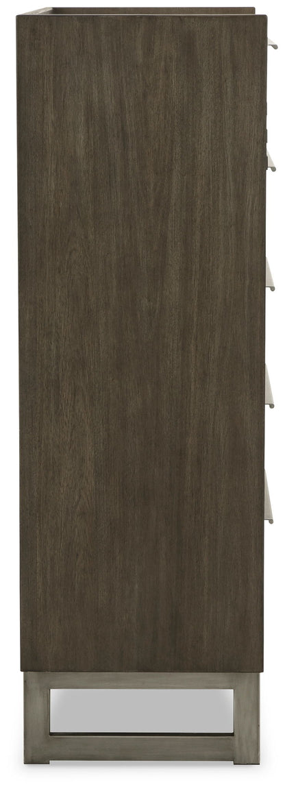 Arkenton - Five Drawer Chest - Grayish Brown / White