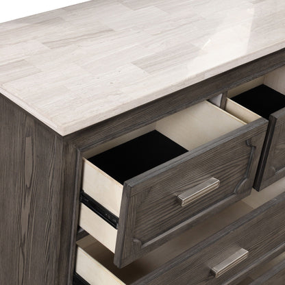 Lisbon - Marble Top Dresser - Gray