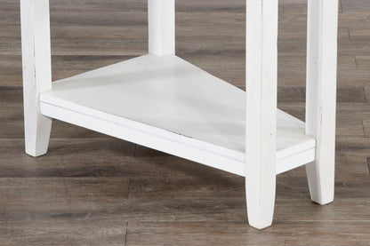 Carriage House - Chair Side Table - White / Dark Brown