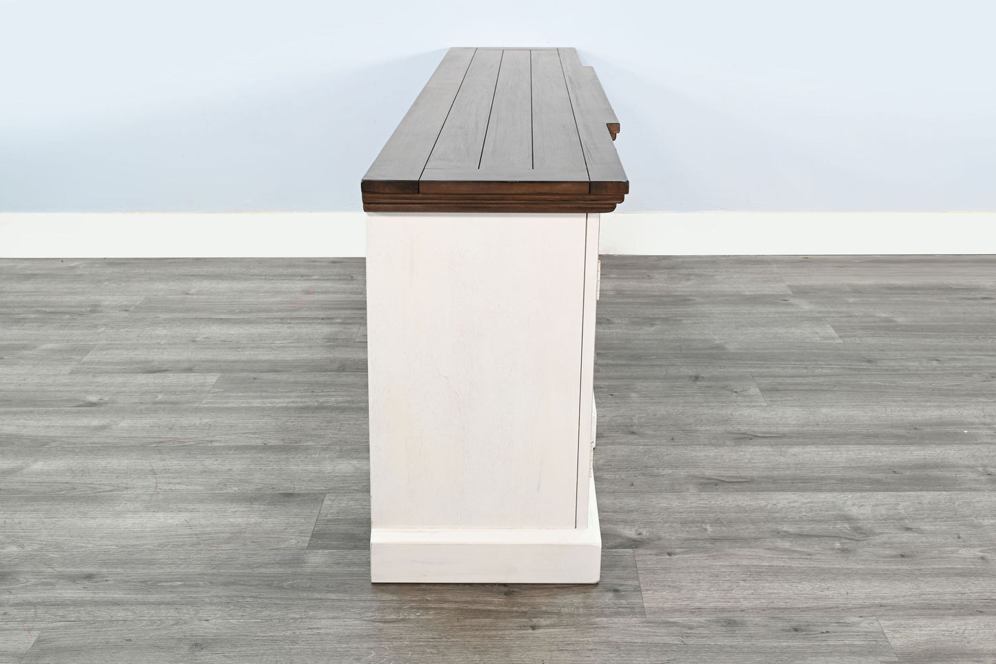 72" TV Console - Buckskin / Marble White