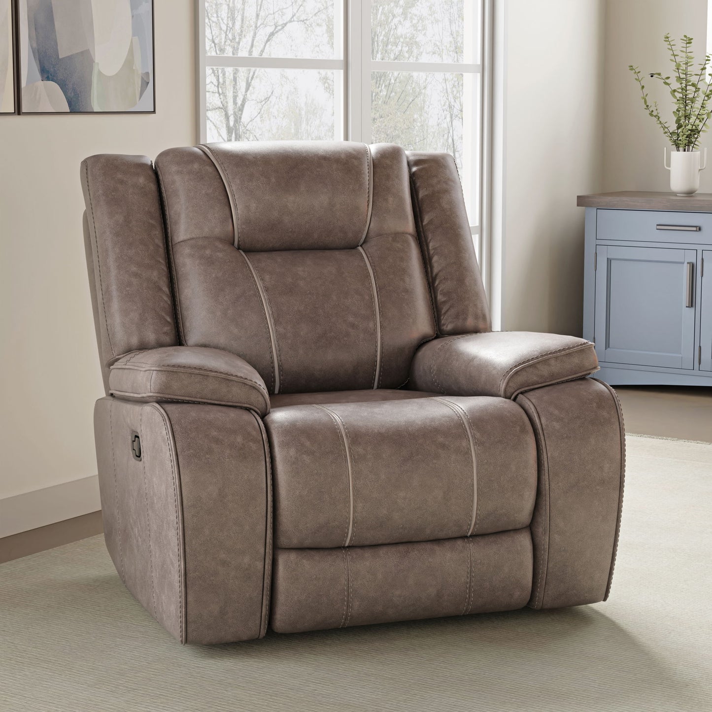 Blake - Manual Glider Reclining Sofa And 2 Recliners - Desert Taupe
