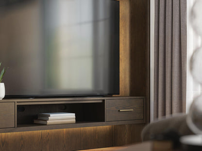 Darimore - TV Wall Console - Burnished Brown