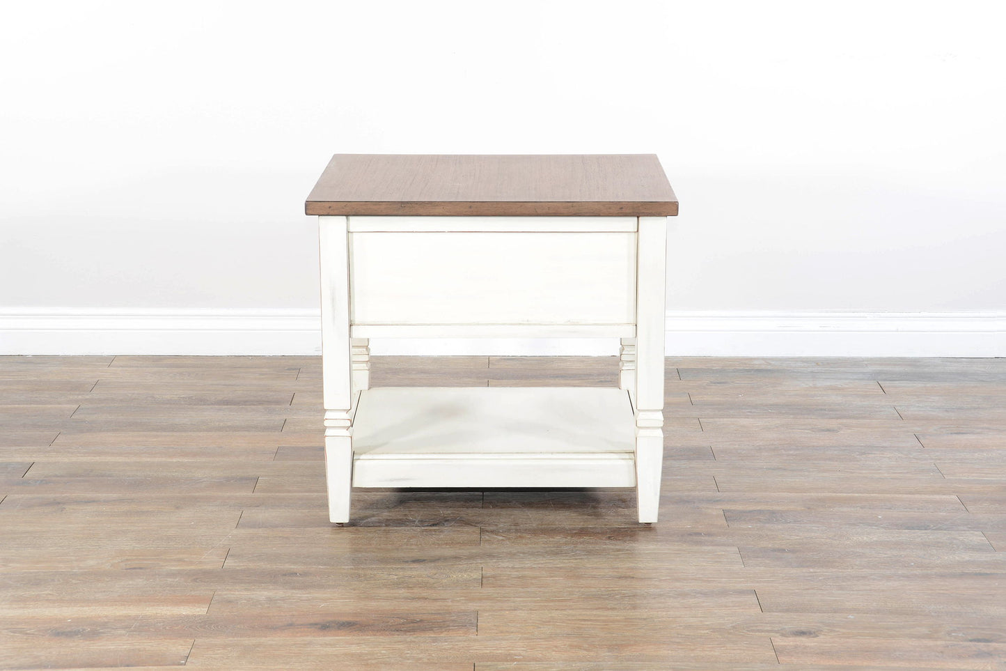 End Table - White / Light Brown
