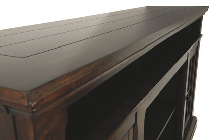 Roddinton - XL TV Stand w/Fireplace Option - Dark Brown