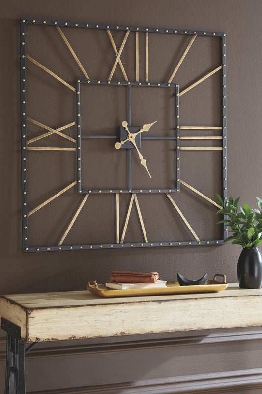 Thames - Wall Clock - Black / Gold Finish