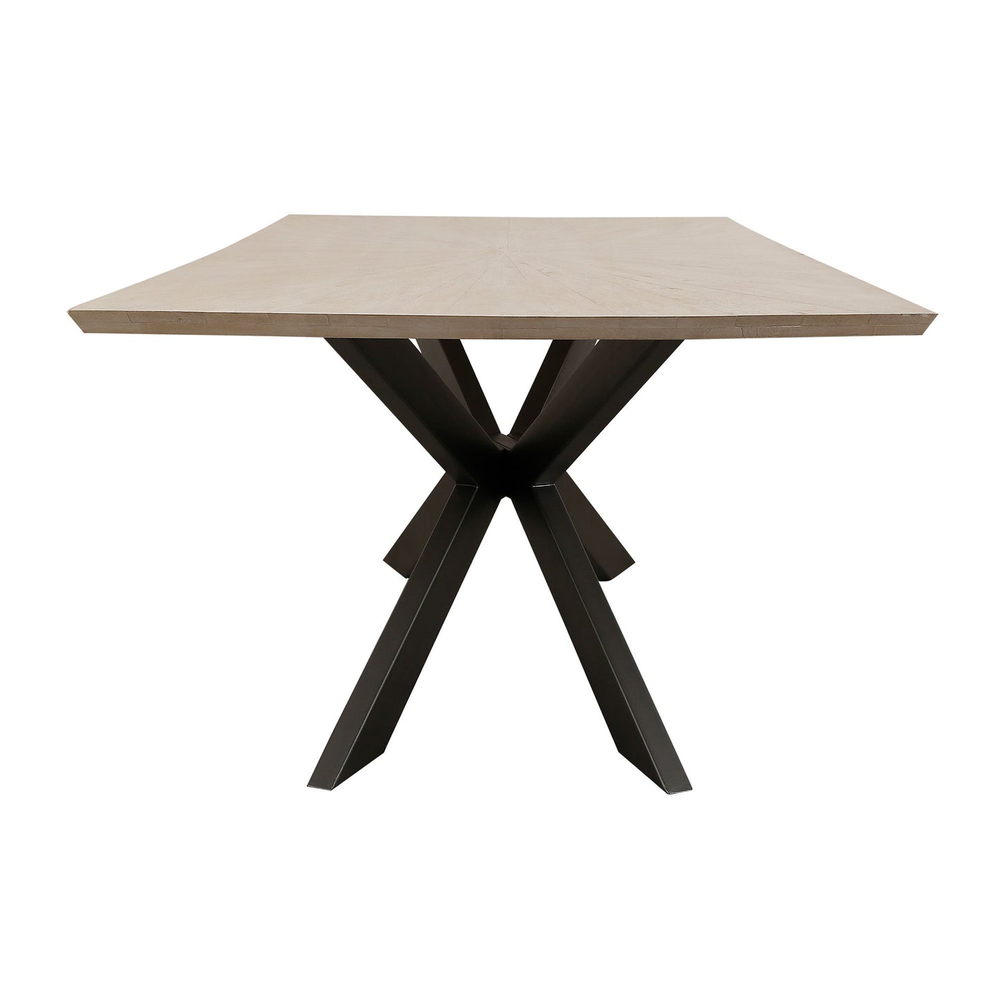 Crossings - Monaco Rectangular Dining Table With 4 Upholstered Chairs - Solid Mango / Dark Gray