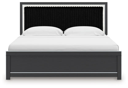 Zuraleus - Upholstered Panel Platform Bed With Roll Slats