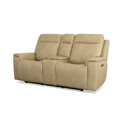 Odell - Power Reclining Loveseat With Console, Power Headrests & Lumbar - Stone
