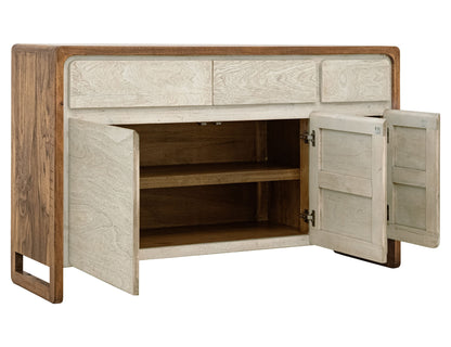 Evoke - 3 Drawer & 3 Door TV Stand/Console - Ivory / Brown
