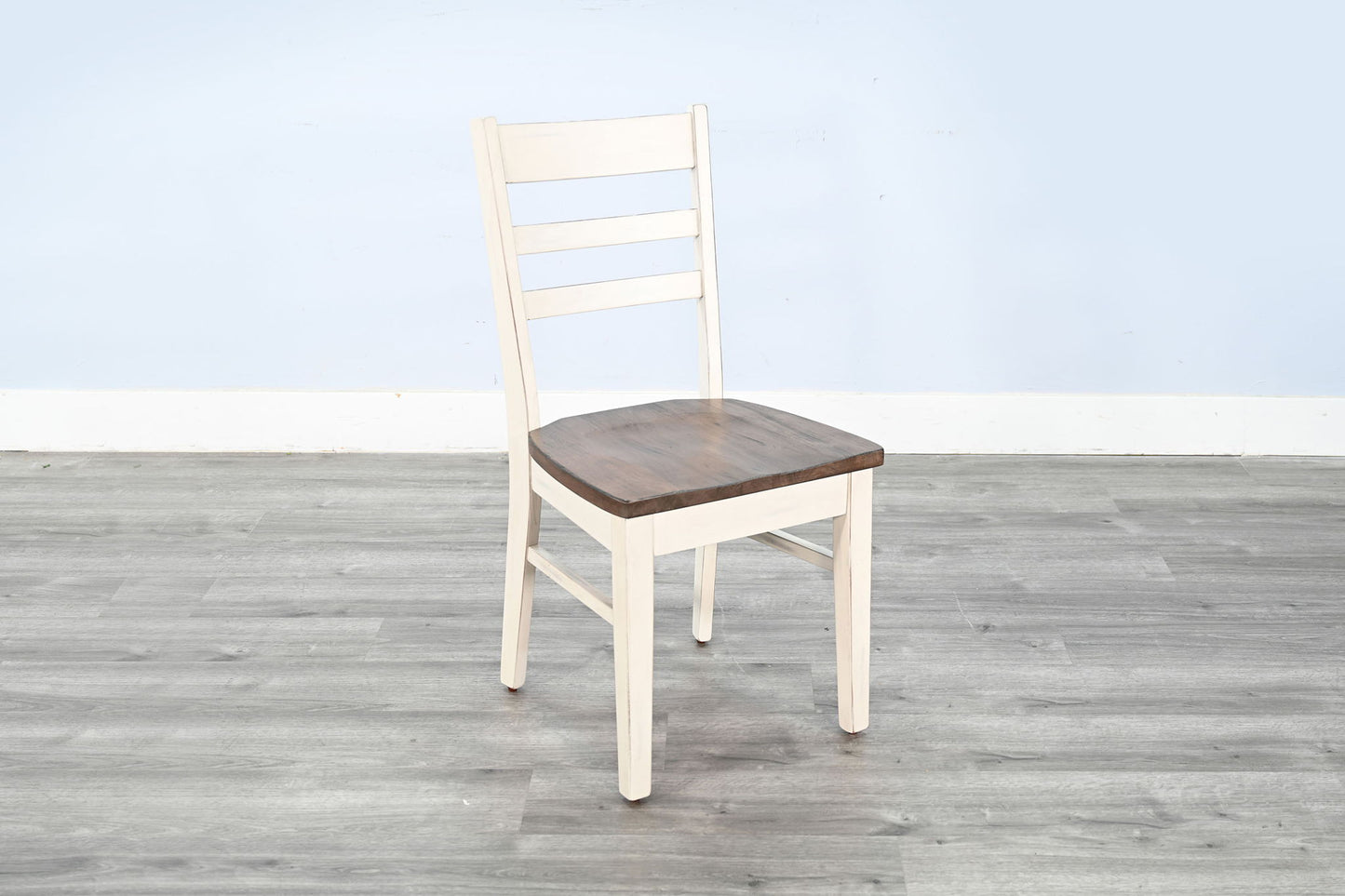 Pasadena - Ladderback Chair, Wood Seat (Set of 2) - Buckskin / Marble White