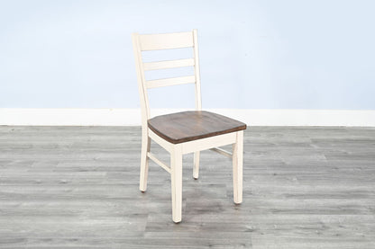 Pasadena - Ladderback Chair, Wood Seat (Set of 2) - Buckskin / Marble White