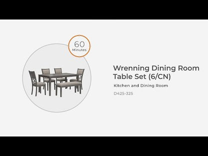 Wrenning - Gray - Dining Room Table Set (Set of 6)